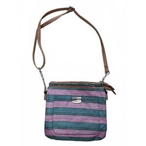 Rosetti NWOT Midge Crossbody Bag Multi-Color Bold Stripe Straw Material